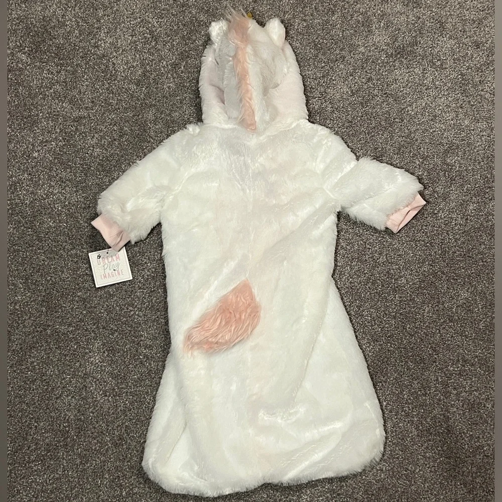 Dream Play Imagine Believe In Magic Plush Unicorn Bunting Bag w/Hood Size 3-6M
